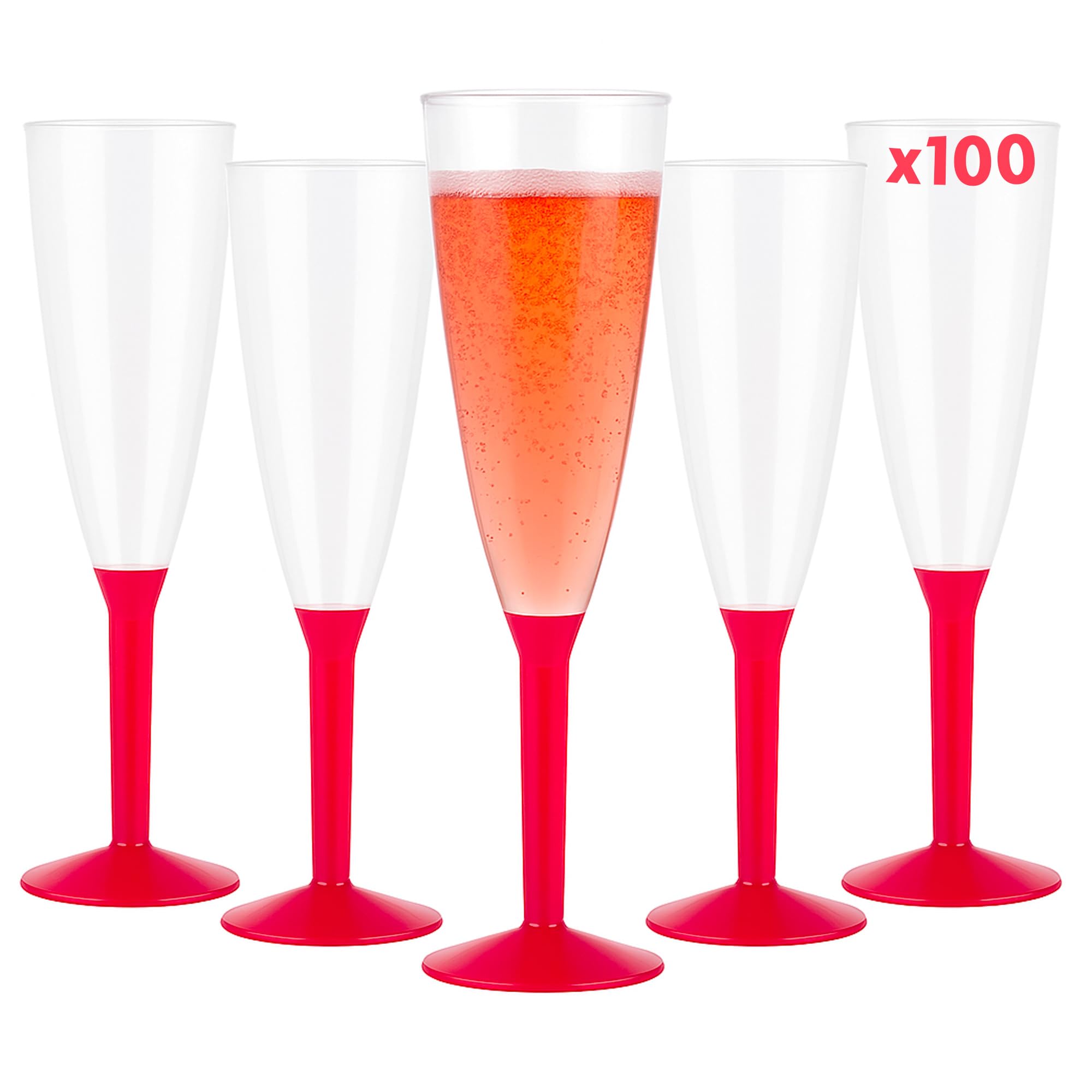 Flûtes Champagne Plastique Réutilisables - Lot De 100 - 14cl - Design Élégant - Blanc - Pour Fêtes Et Événements