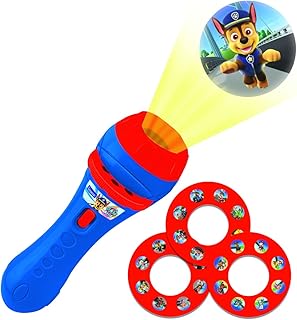 LEXiBOOK, Paw Patrol, Stories Projector, Torch Light and Projector with 3 Discs, 24 Images, Create Your own Stories, LTC050PA