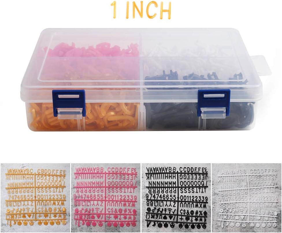 Letters for Changeable Felt Letter Boards -Felt Letter Board Letters（1 Inch）-Universal Felt Letter Board Letters Set with Sorting Box （600 pcs）