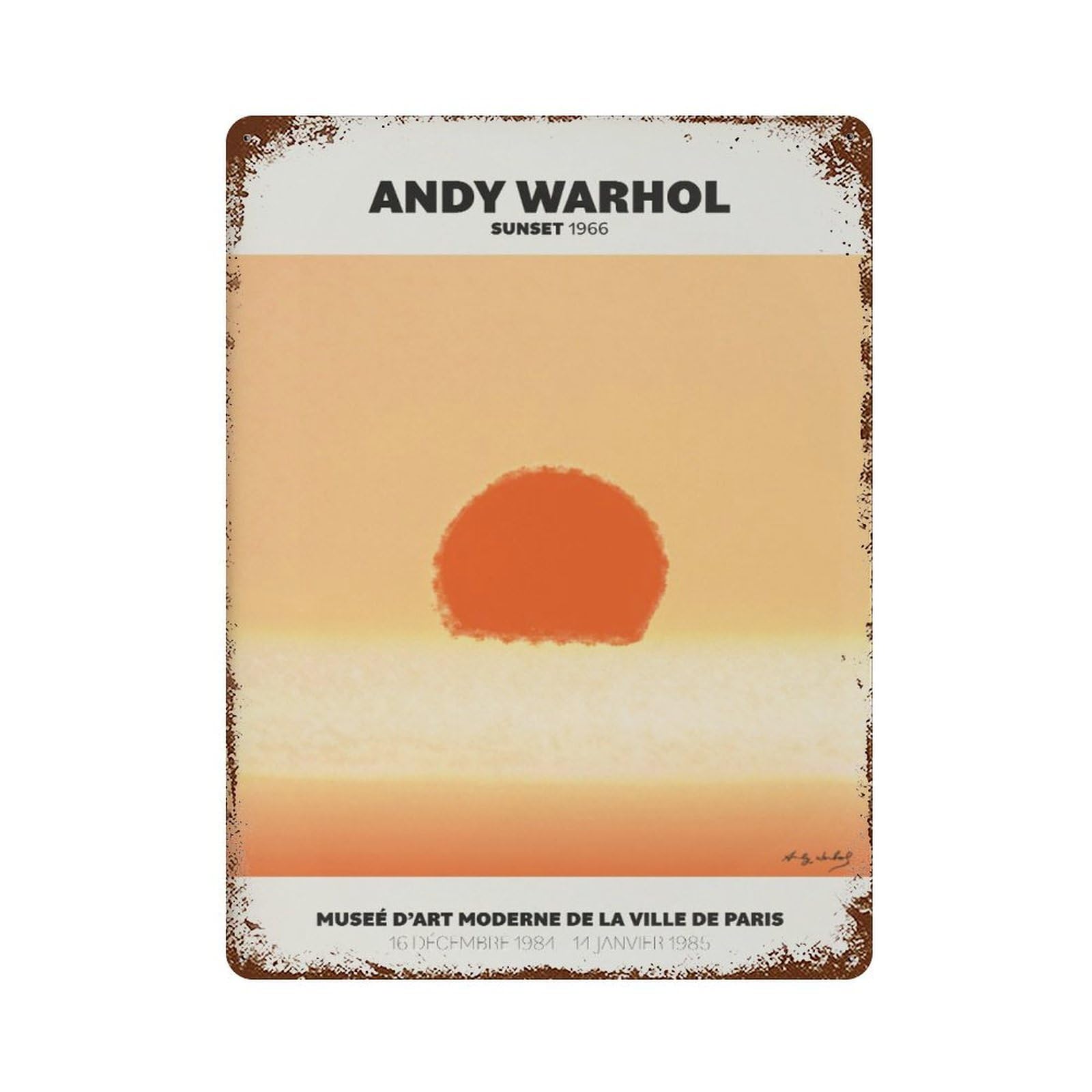 xiaoxiaoshen Andy Warhol Sunset Home Decor, Vintage Wall Decor Art Metal Tin Poster Modern Home Decor Art Home Bar Shop Decorations Vintage Sign 40x30cm