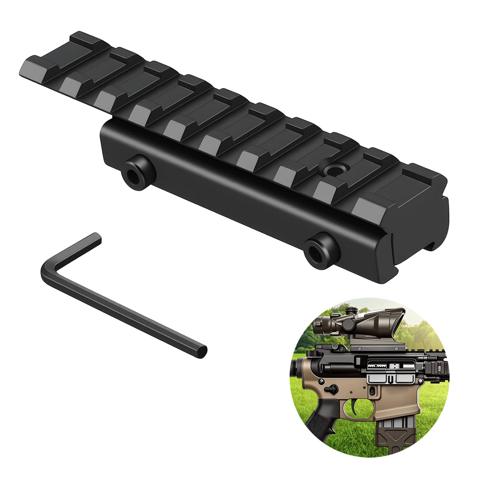 Convertisseur de Montage AR 11 mm Queue d'aronde Vers 20 mm, Queue d'aronde Tisserand Picatinny, Montage à Profil Bas Adaptateur, Adaptateur de Montage pour Cibles Tactical Range Extender