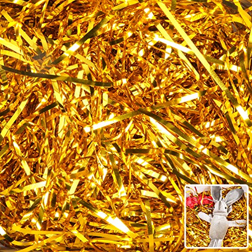 Gold Crinkle Cut Paper Shred Filler Gift Filler 1 LB for Gift Wrapping