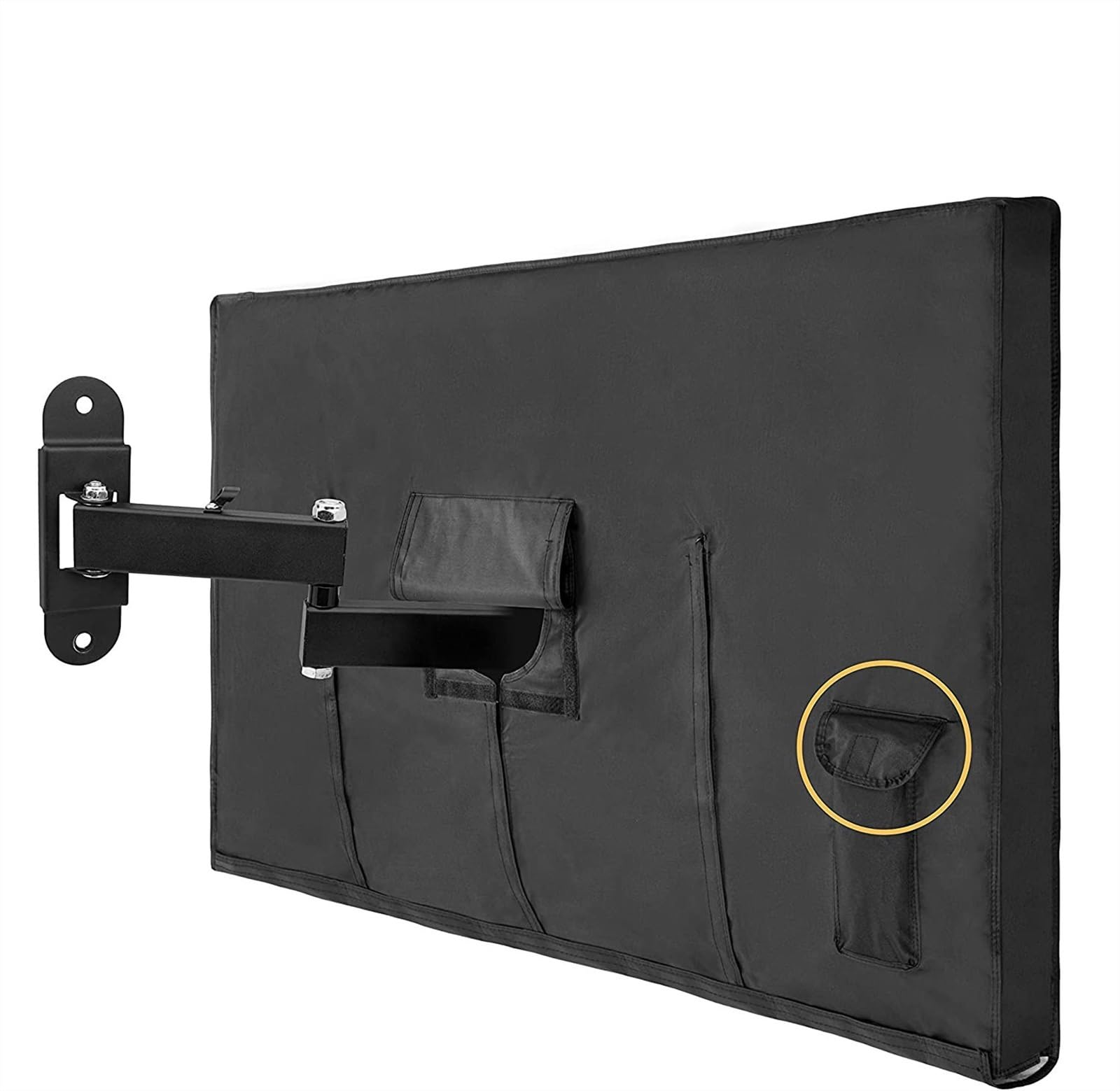 Zewnętrzny Pokrowiec na Telewizor Montowany na ścianie Uniwersalny Osłona Przeciwpyłowa do Telewizora 600d Tkanina Oxford Pvc Powłoka Osłona Tv do Ogrodu(60-65 inches)