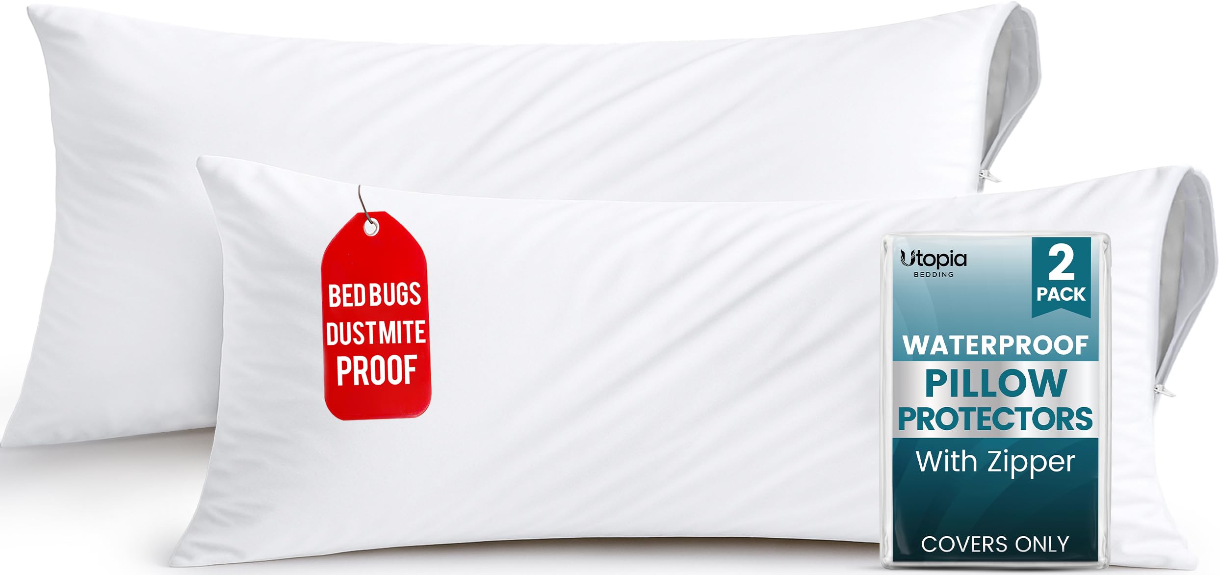Set of 2 Pillow Protectors with Zipper Body Pillow Size, Pillow Covers