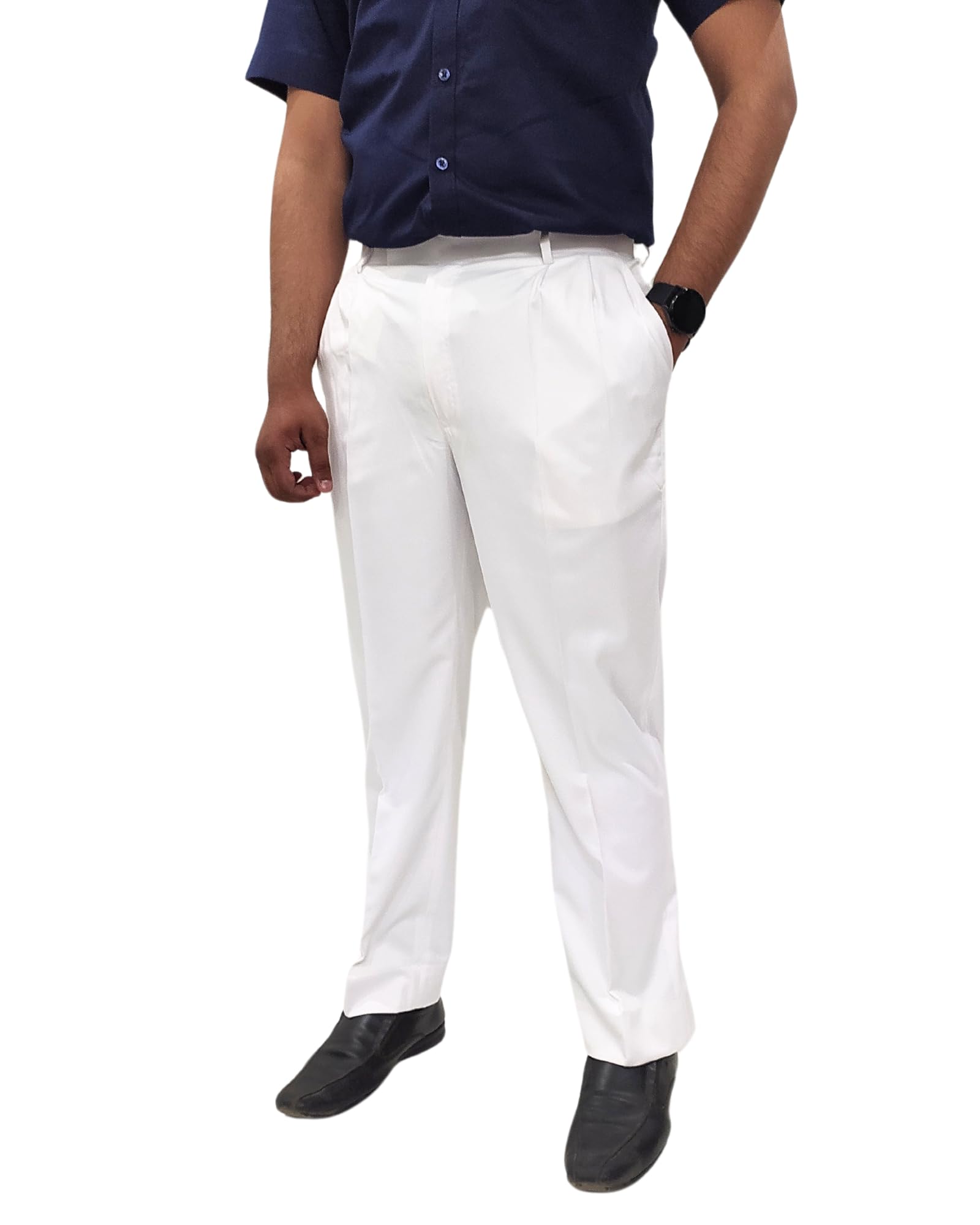 Solid Formal Pleated Front Trouser for Men Regular fit Polyester viscouse Plain Ethnic Gents Dress Pant for Office Parties from Size 28 to 45-picture-43