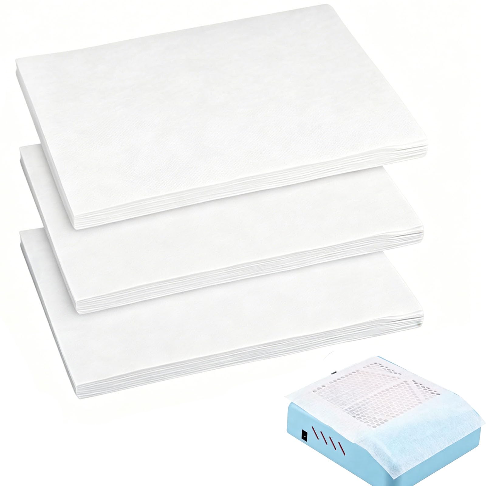 300 Pieces Dust Sheets White Filter Paper Fit Universal Nail Vacuum Device Practical Nail Tech Supplies For Salon Spa Household Manicure Pedicure Art Cleaning Replacement Accessory