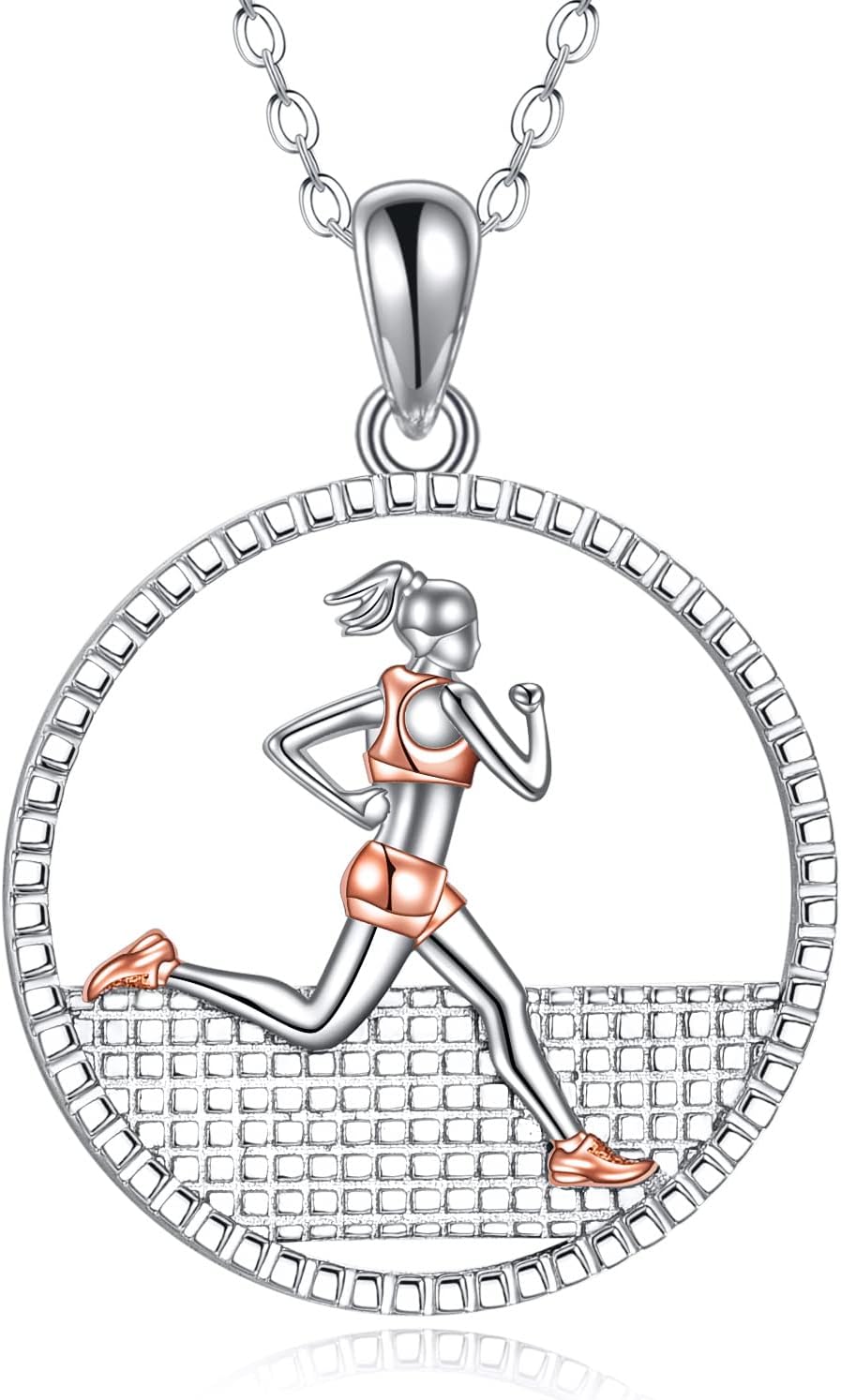 CRMAD Volleyball Gifts Necklace for Players Sterling Silver Abalone Shell/Crystal Sport Inspirational Jewelry for Women
