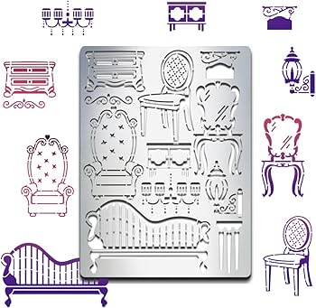 MAYJOYDIY Pochoir Vintage En Métal Motif Fleur Ovale 14 X 19