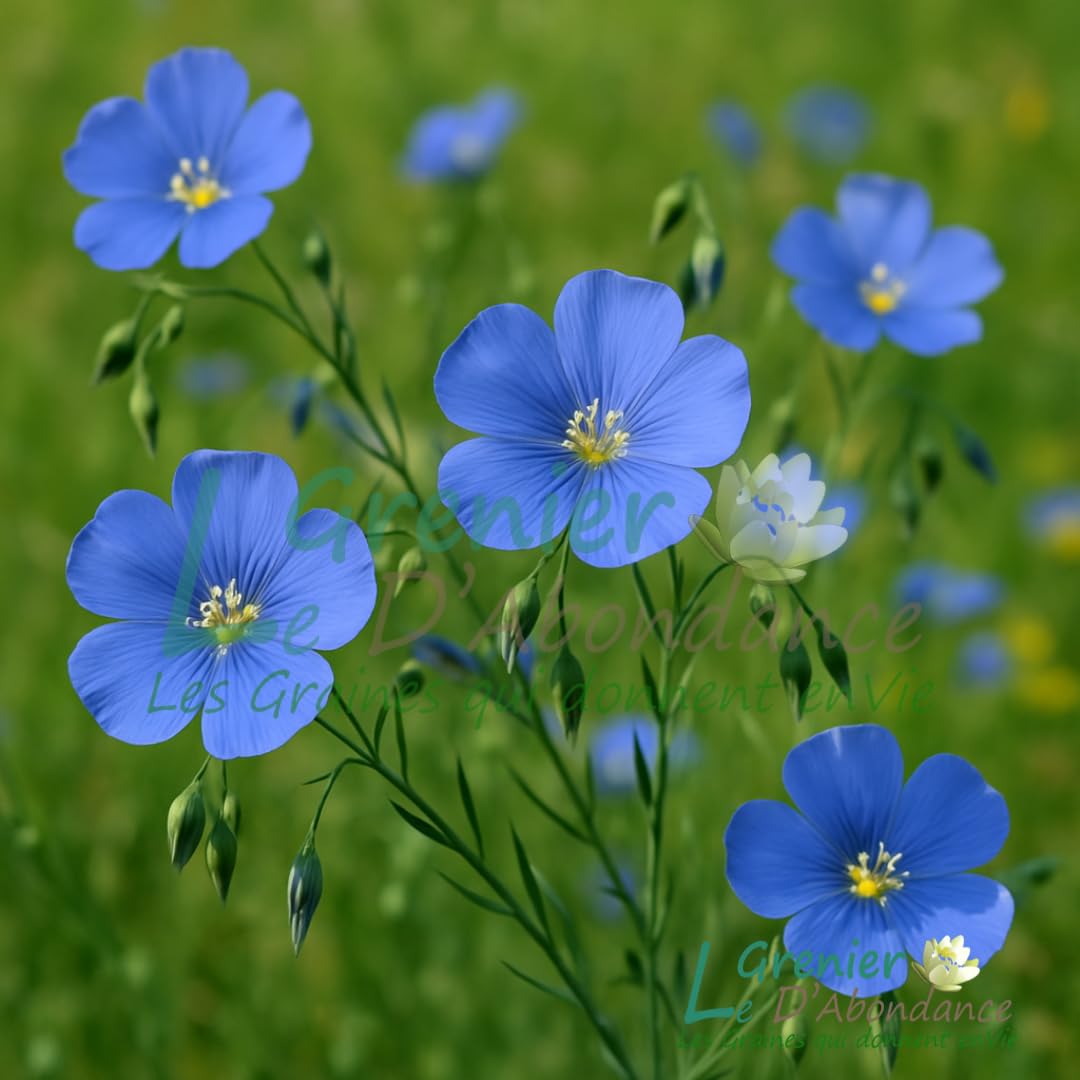 Sachet De 150 Graines De Lin Vivace Bleu - Linum Perenne - Fleurs D'été Pour Massifs Et Rocailles - Hauteur 40-50 Cm