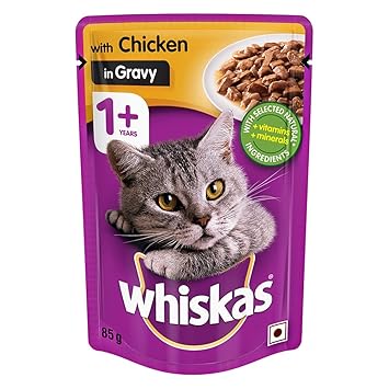 Whiskas Adult Wet Meal Cat Food, Chicken in Gravy, 85g