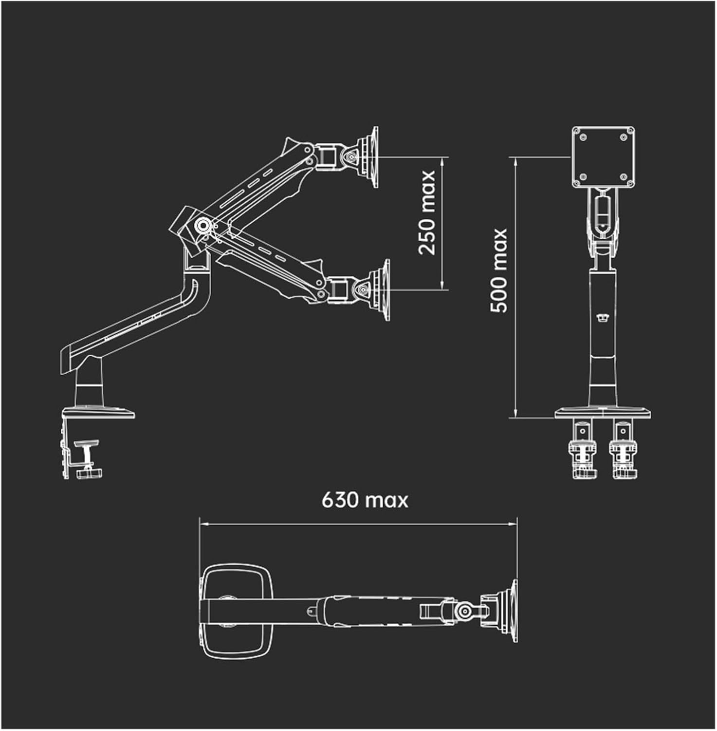 E-sports monitor stand robotic arm desktop elevated screen telescopic rotating 27-50 inches S7