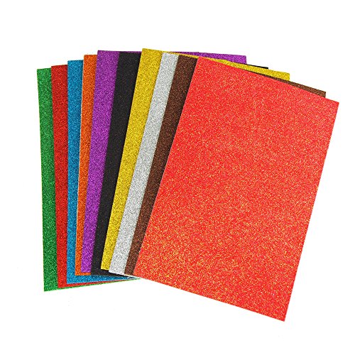 Homeford Self-Adhesive Glitter Eva Foam Sheet, 8-Inch X 12-Inch, 3-Piece (Fuchsia) #TOP2