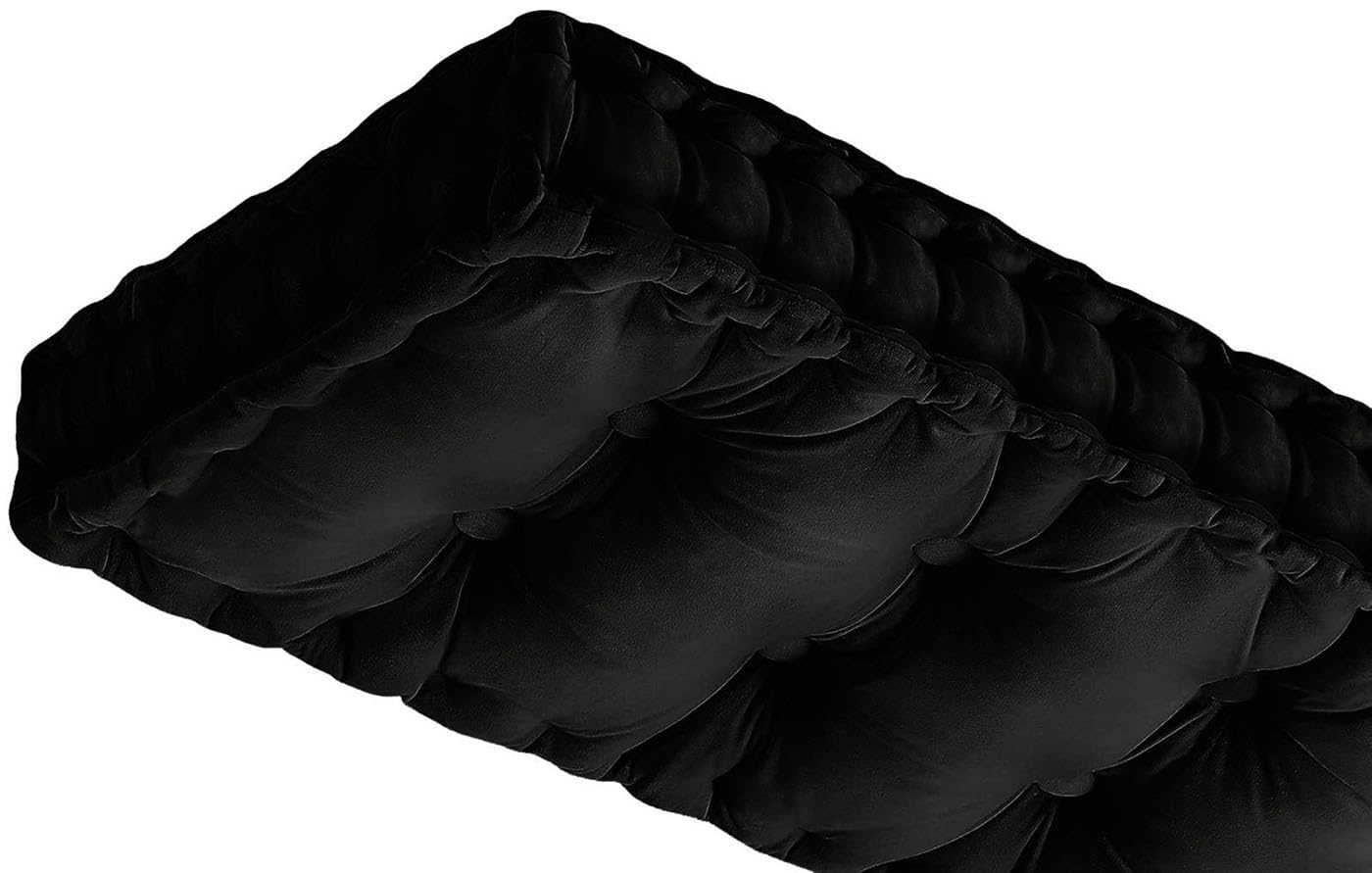 Bankauflage Samt Sitzkissen Gartenkissen Bankkissen 90x50/100x50/110x50/120x50cm, Dicke Von 10cm,Stuhlkissen Loungekissen Sitzpolster Auflage Für Bänke/Gartenbank(Schwarz,170x50x10cm)