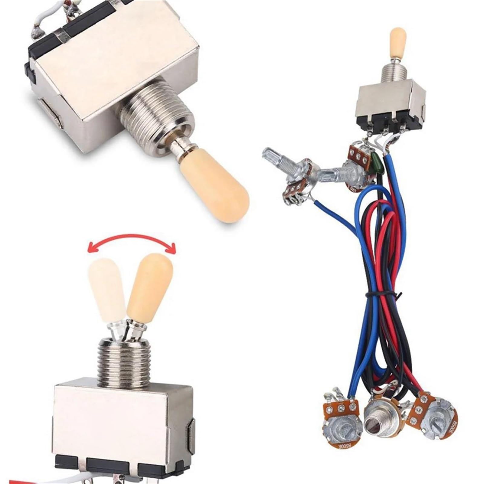 Profesional Arnés De Guitarra Kit De Cableado Para Pastillas De Guitarra Eléctrica LP Potenciómetros 2T2V 500K