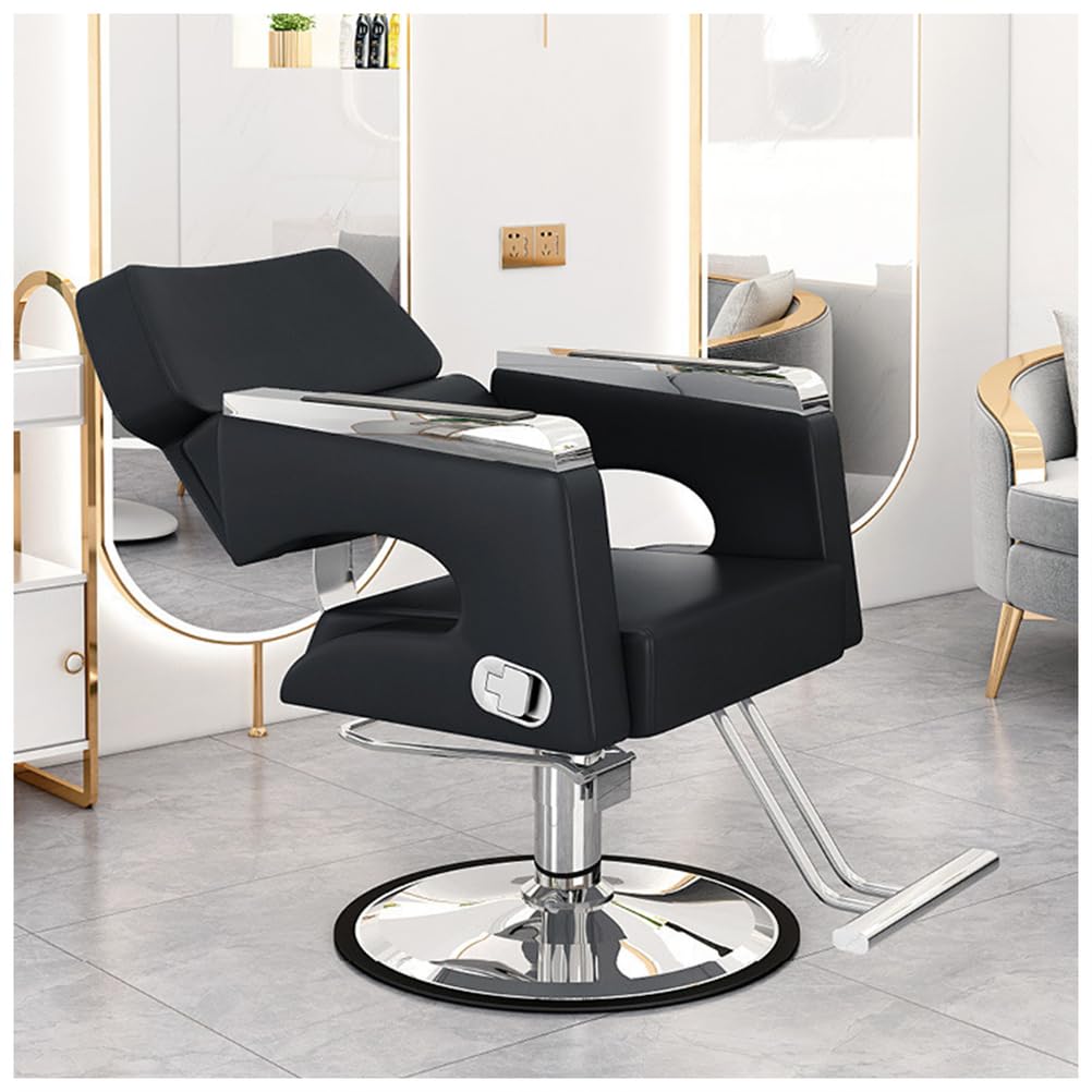 OZBMA Adjustable Barber Salon Chair 360° Swivel Reclining Multi Functional Shampoo & Tattoo Black Professional Styling for Hairdressers Barbers