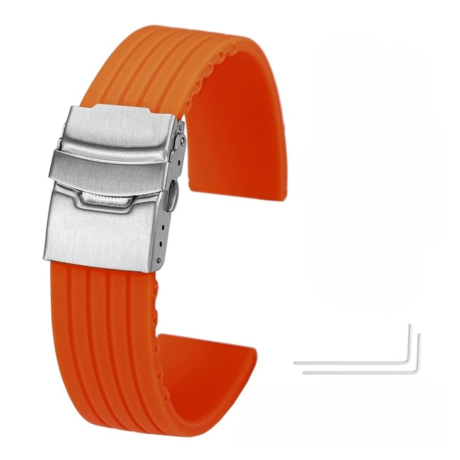 Bracelet de montre en caoutchouc de qualité supérieure à boucle déployante