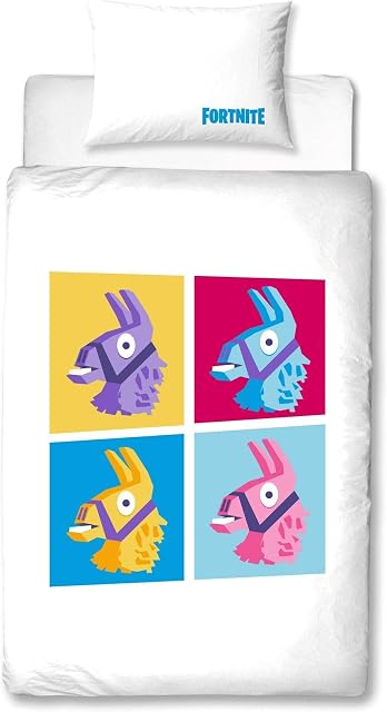 Fortnite Single Duvet Cover Llama Design | Reversible Two Sided Fortnite Battle Royale Bedding Duvet Cover With Matching Pillow Case