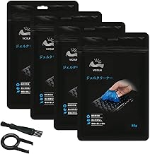 Keyboard, Cleaning, Slime, Gel Cleaner, Strong Adhesion, Dust, Interior Cleaning, Interior Cleaning, Easy Cleaning for Corner Rooms (2.8 oz (80 g) x 4 Bags)