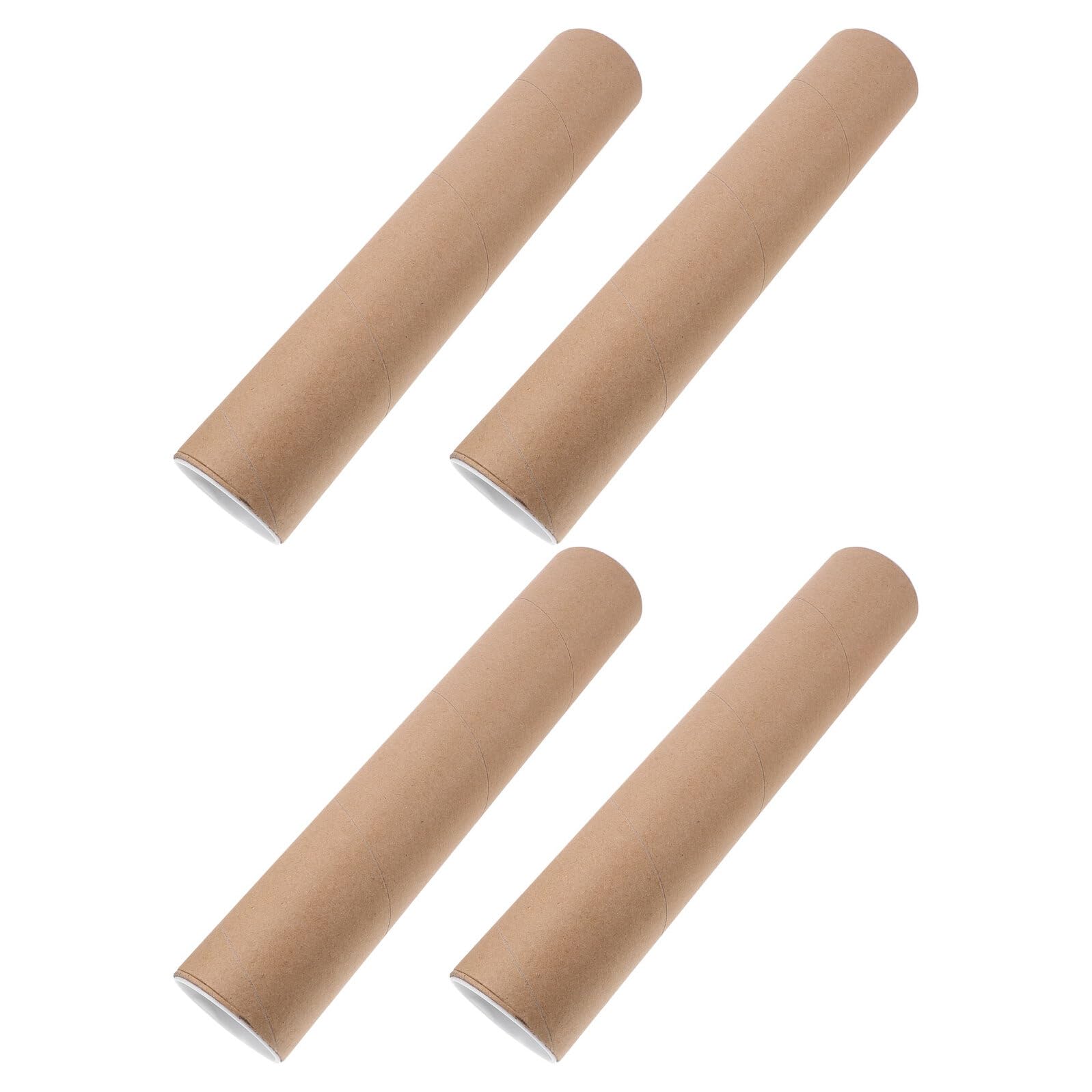 4pcs Tube Porte-affiche en Papier Kraft Rond Tubes de Stockage de Dessin pour L'expédition Transport Résistant à L'écrasement