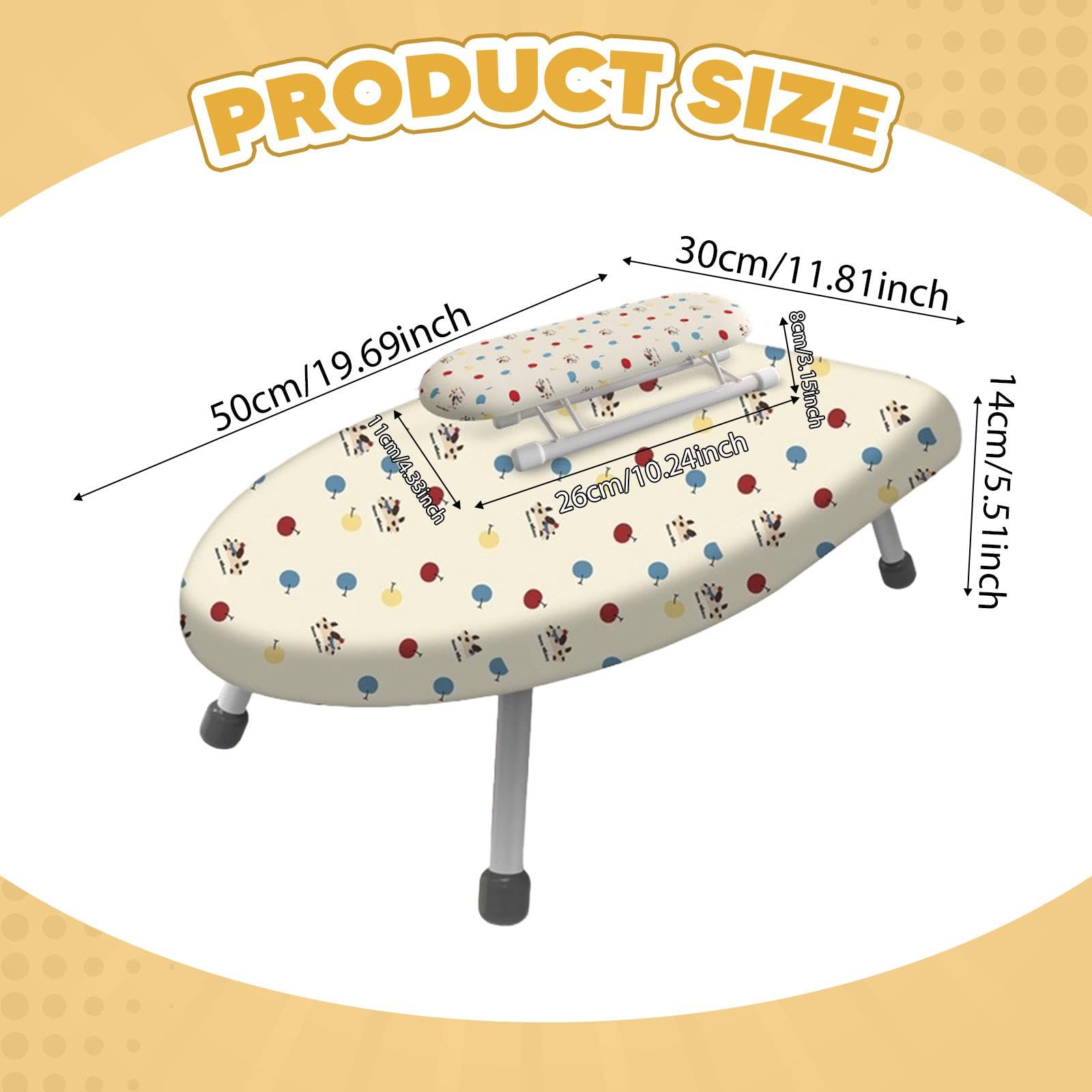 Tabla de Planchar Pequeña de, Lavable, con Funda Extraíble, Compacta, Regalo para Mamá, Tabla de Planchar Plegable para El Hogar, Sala, con Tabla de Mangas, Individual