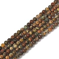 Vista 13 de Cuentas redondas sueltas de piedra de sangre africana de 0.157 pulgadas (0.157 in) para hacer joyas