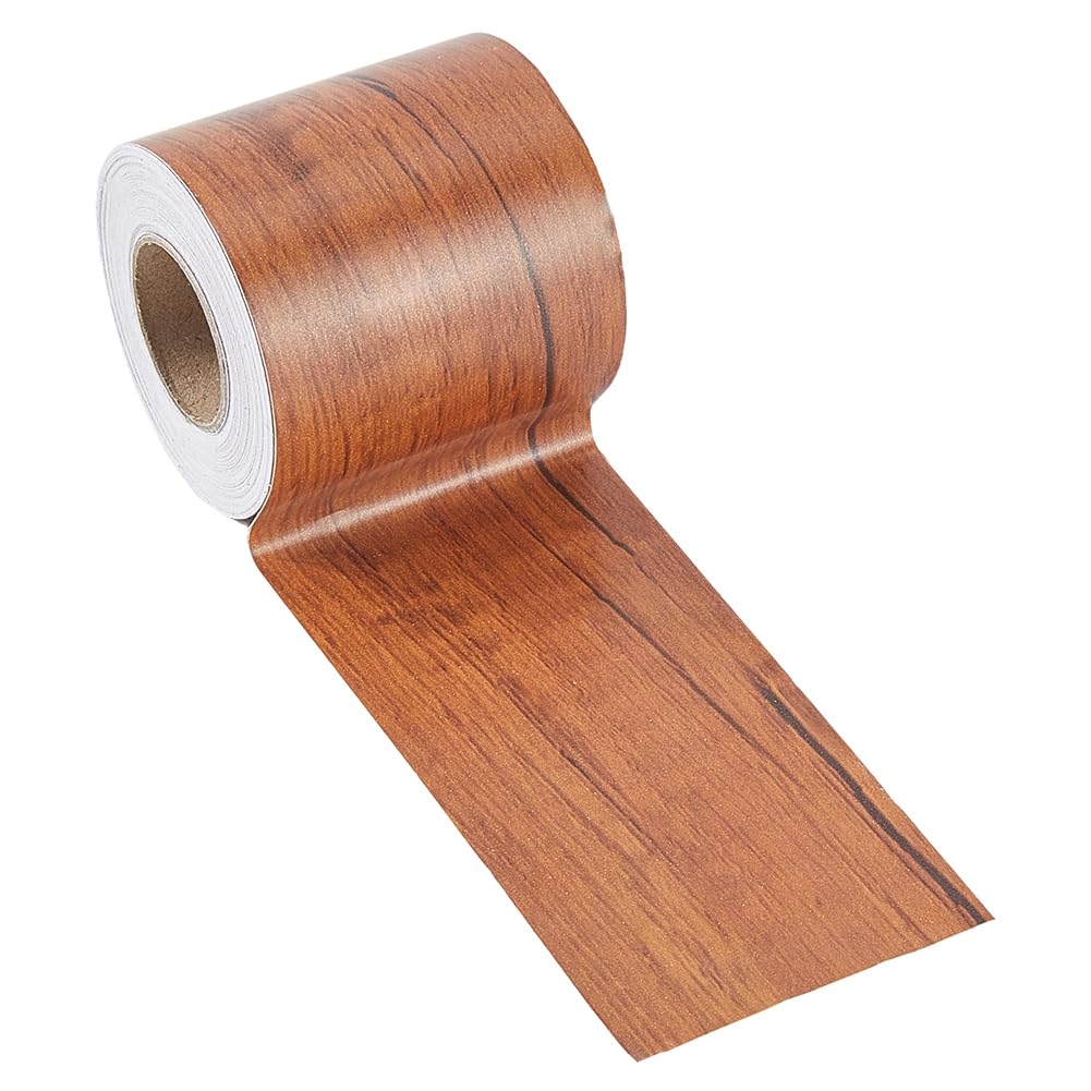 CREATCABIN 32.8 Feet x 2 Inch Wood Colored Tape Wood Grain Decorative Tape Elm PVC Self Adhesive Durable Repair Duct Patch Stickers Roll for Furniture Floors Cabinets Tables Repairs DIY Craft
