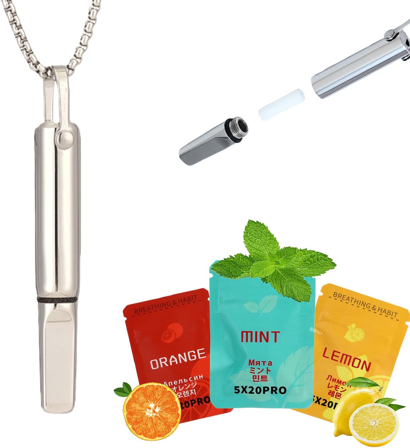 Breathing Necklace for Anxiety and Habit...