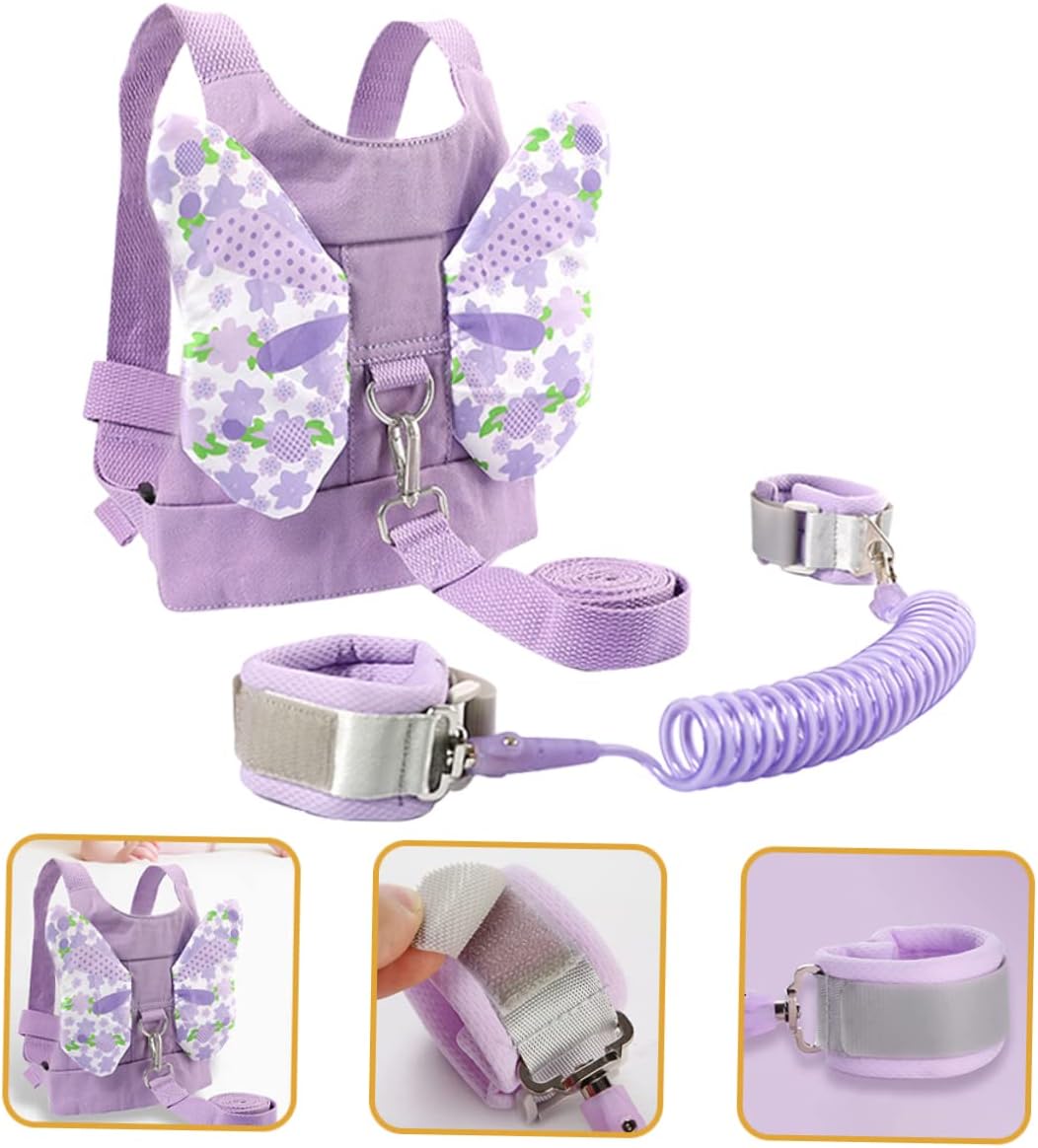 Garneck 1Set Butterfly Leash with Lost Wrist Link Adorable Cartoon Design Safety Harness for Outings at Parks Malls and Crowded Places Walking Harness with Rotating