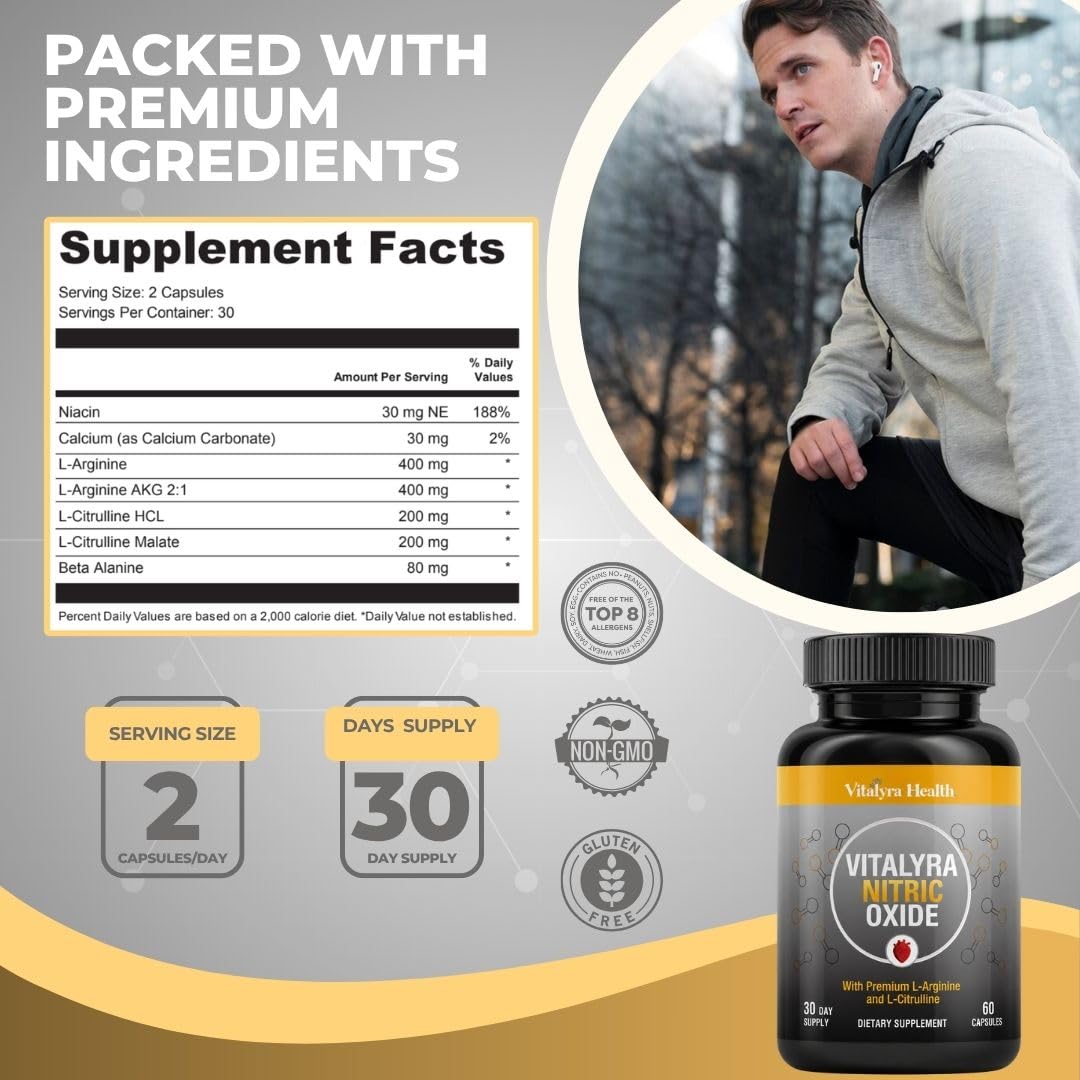 Vitalyra Nitric Oxide Supplement for Men, L-Arginine L-Citrulline Booster — Amazon image 9