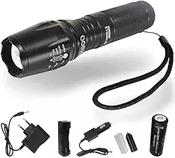 Lanterna Tática Militar 900 Recarregável Police Com Zoom