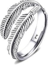 Silver ring for women in feather shape; women's ring in silver or gold plated; women's jewellery ideal for couples, gifts for mother, daughter... 925 silver ring for women
