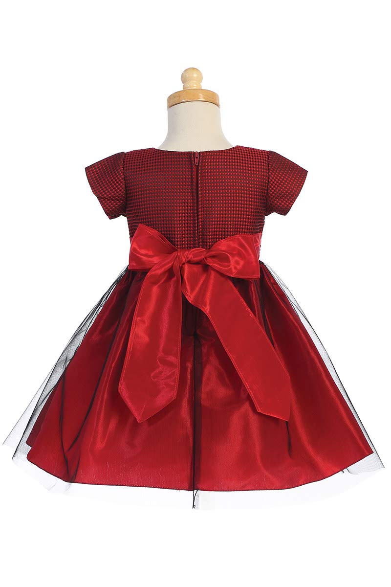 Pink Princess Christmas Dresses for Girls - Red Burgundy Long Sleeve Baby Boy Toddler Outfits - Made in USA (Short Sleeve Dress, 6-12 mon)