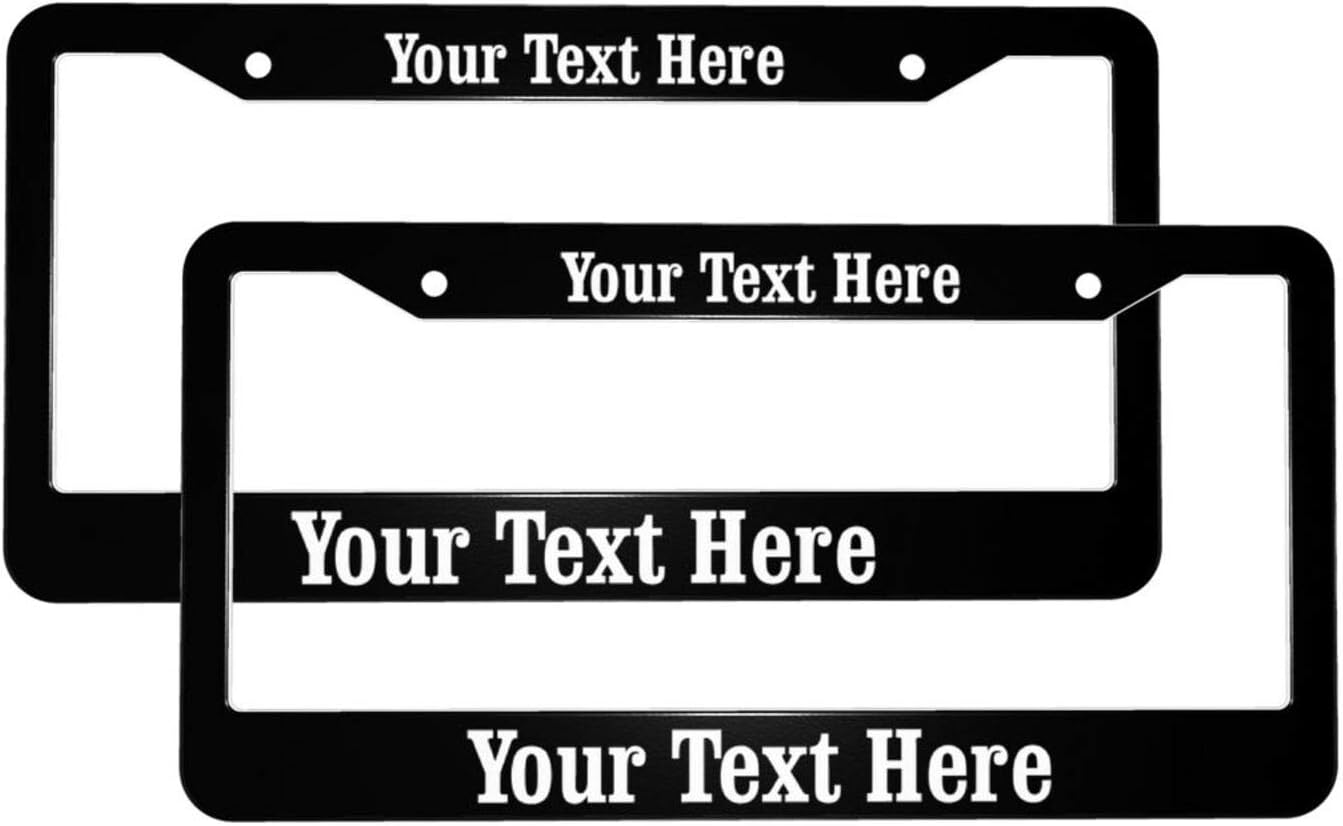 Custom Personalized License Plate Frame,Aluminum License Plate Holder 12x6 in,License Tag Car Frames for Us Standard (2 Pack)