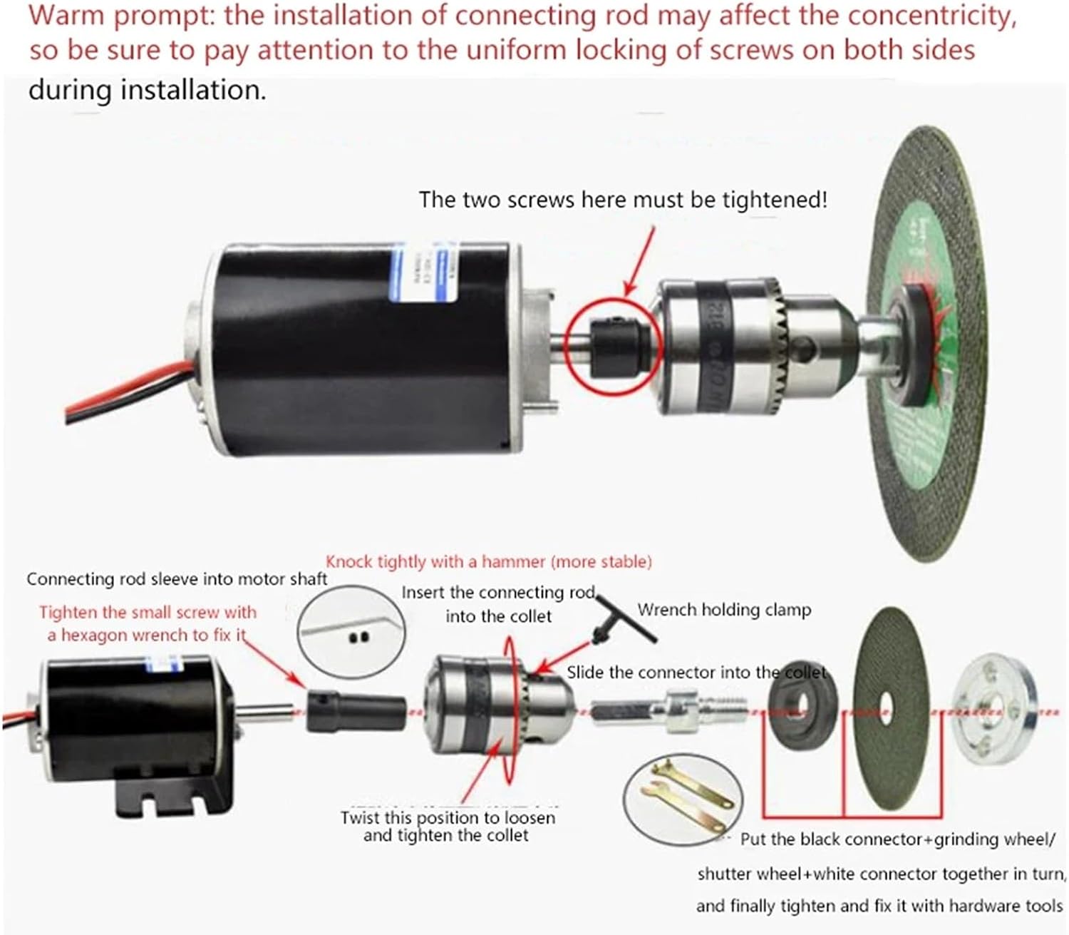 3420 12v24v permanent magnet high-speed motor small motorminiature DC motor speed regulating small motor(THREAD 24V 7000RPM_PACKAGE 3)