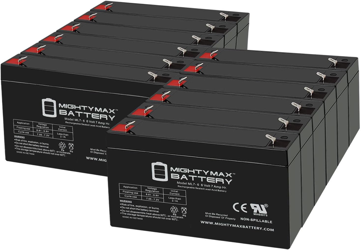 Mighty Max Battery 6V 7Ah SLA Replacement Battery for Enduring 3FM7-12 Pack