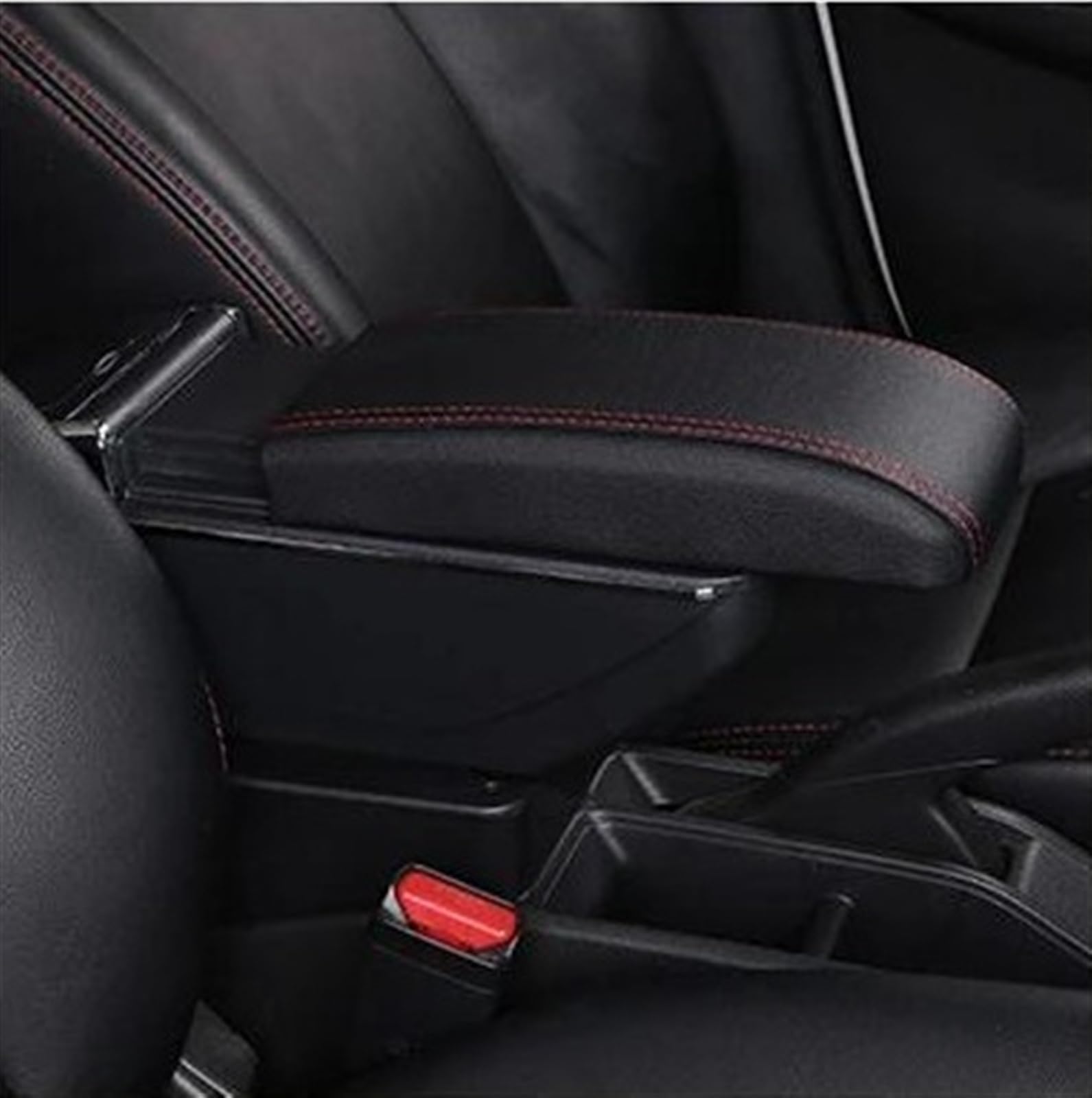 NOHEEU Car Modification Interior Accessories Seat Armrest Box Storage For Yaris GR For Elegant 2020-2023(B Styke Black Red)