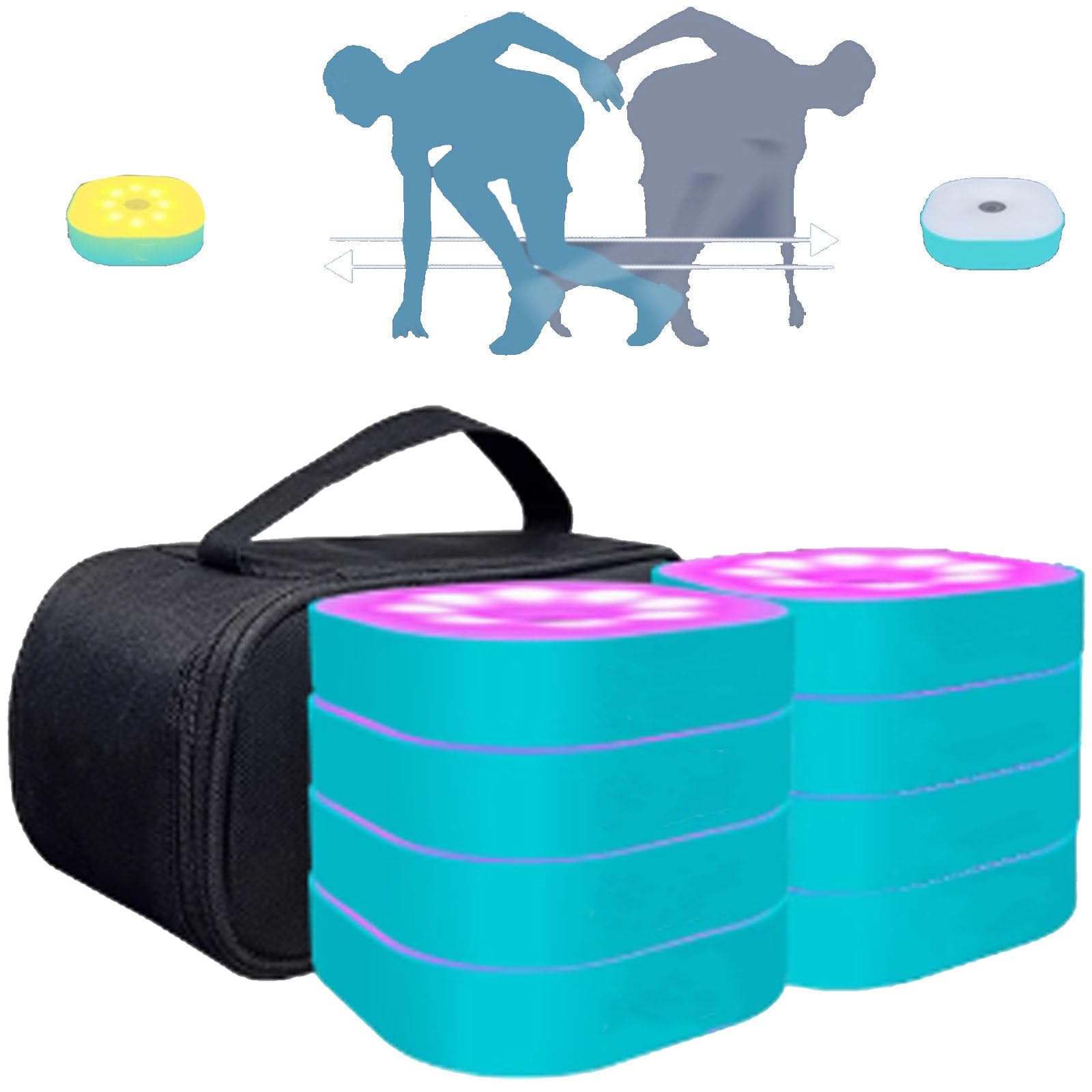 LjyAeono Reaction Training Light, 4 Modes Agile Fitness Light, Hand-Eye Coordination Training for Improve Speed, Agility and Reaction Time 8lights