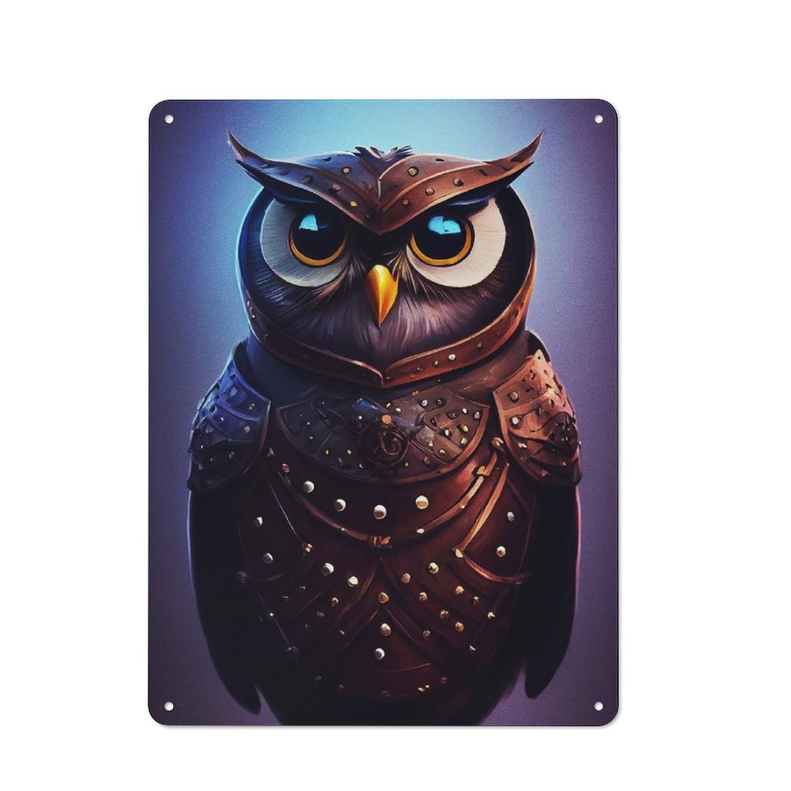 The Owl Fantasy Office Metal Sign 40x30cm, Understated Office Wall Decor for Workspace, Cafe, Shop Or Desk Area