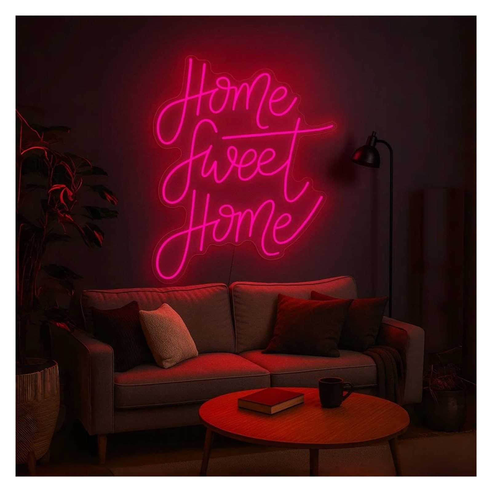 Shouxi B Sign Lamp Home Sweet Neon Sign, Suitable For Living Room Or Edroom Decor With Dimmable 53Cm