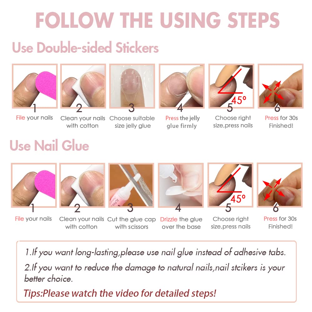 DIY Press On Nail Instruction Card Template Front And Back Digital