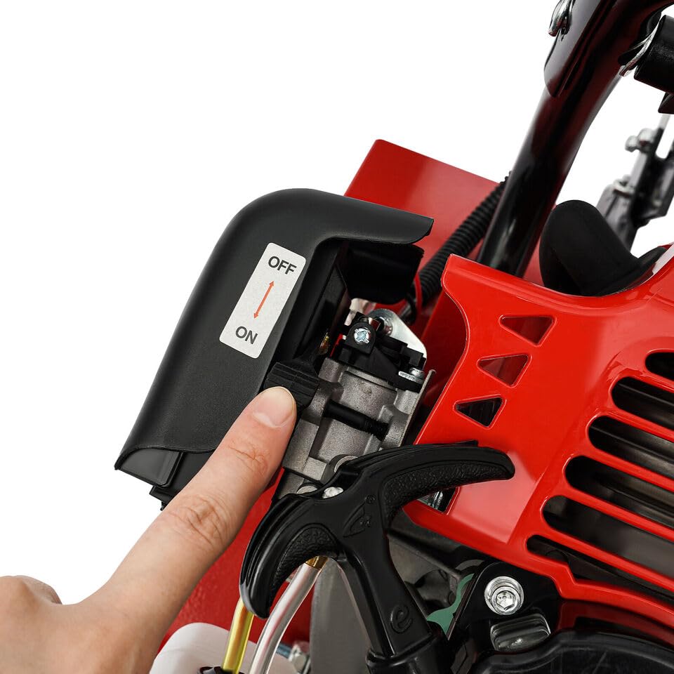 2 Stroke 52CC Cultivator, Mini Garden Cultivator, Gasoline Powered Garden Farm Cultivator, Soil Tiller, 6500rpm for plowing, tilling, weeding.