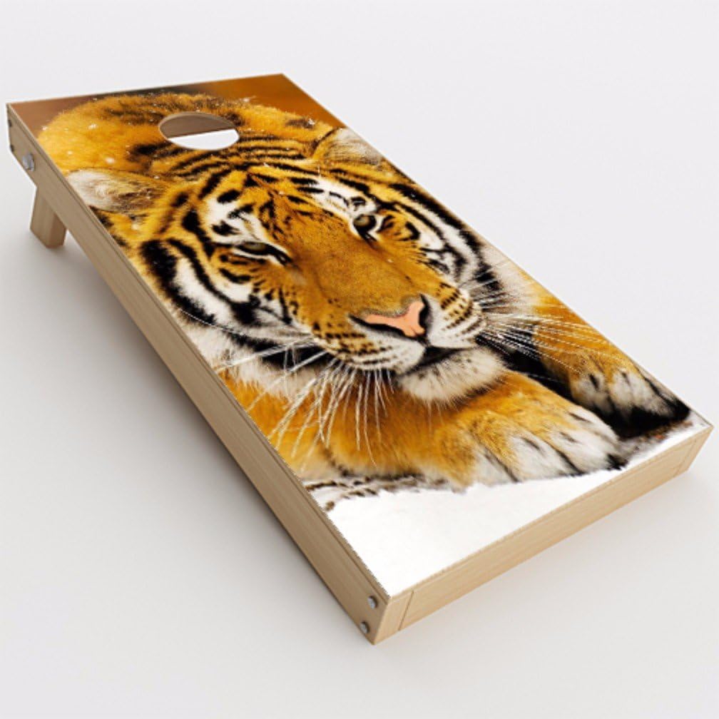 Skin Decal Vinyl Wrap for Cornhole Game Board Bag Toss (2xpcs.) / Siberian Tiger