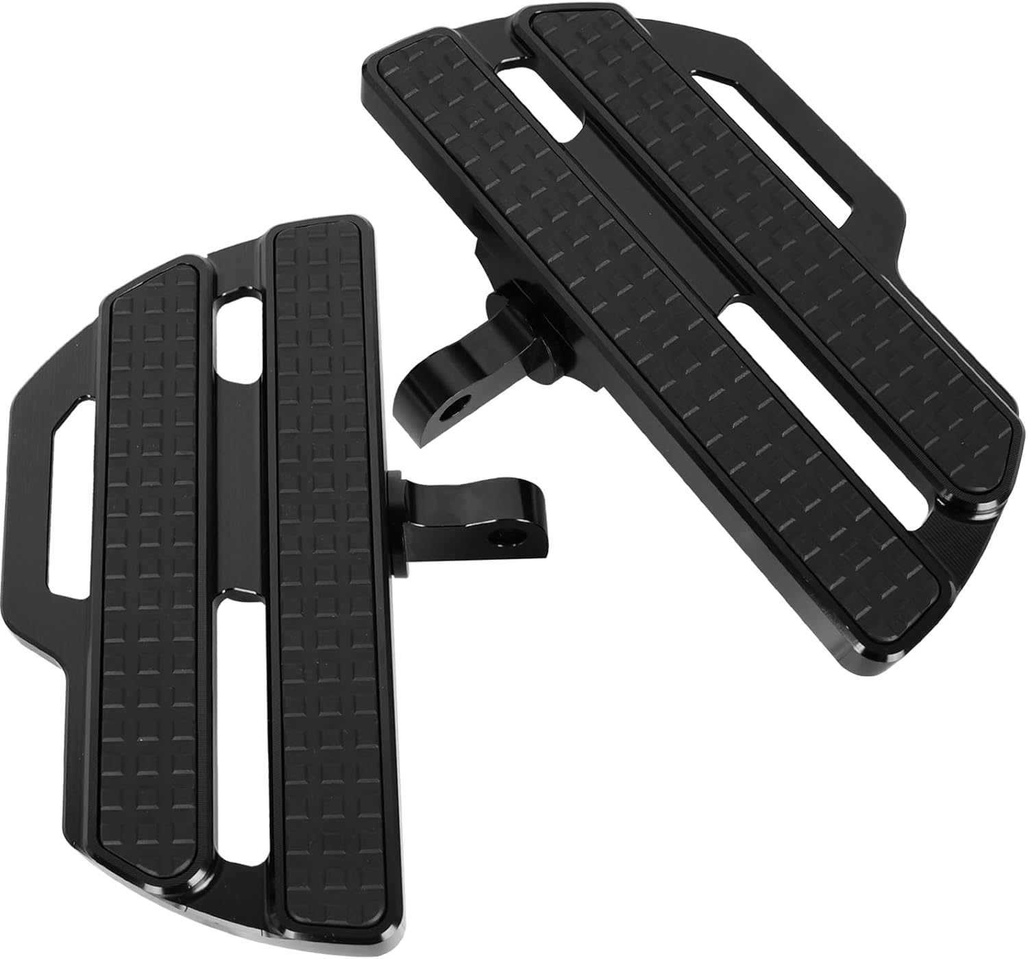 Motorcycle CNC Aluminum Rider Footboard, Adjustable Front Footrests Highway Pegs Compatible with Harley Davidson Sportster lron XL 883 1200 Dyna 1997-2017 Black