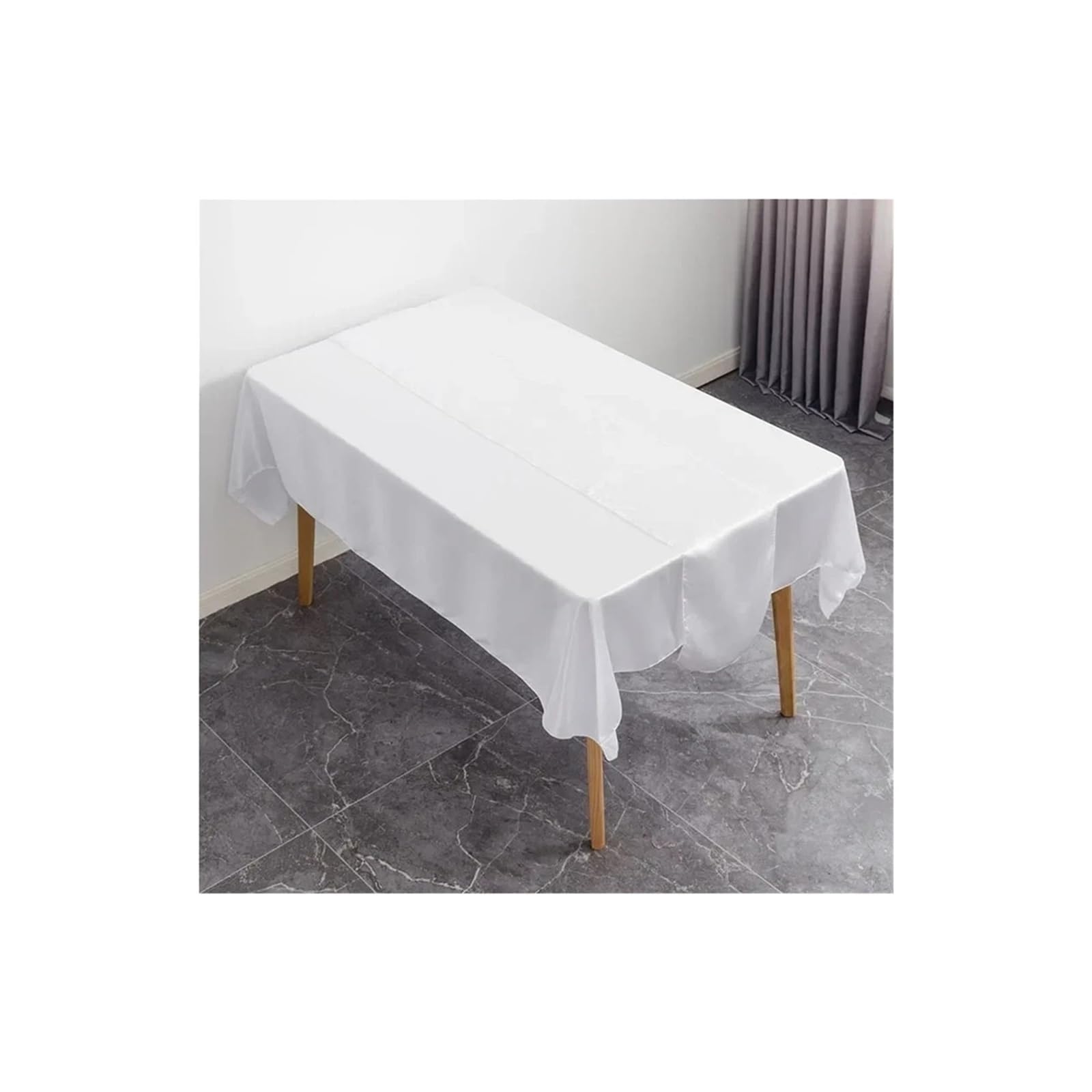 Table Runner 6PCS Table Runner Satin Shiny Colour Wedding Decoration Hotel Birthday Party Show Banquet(White)