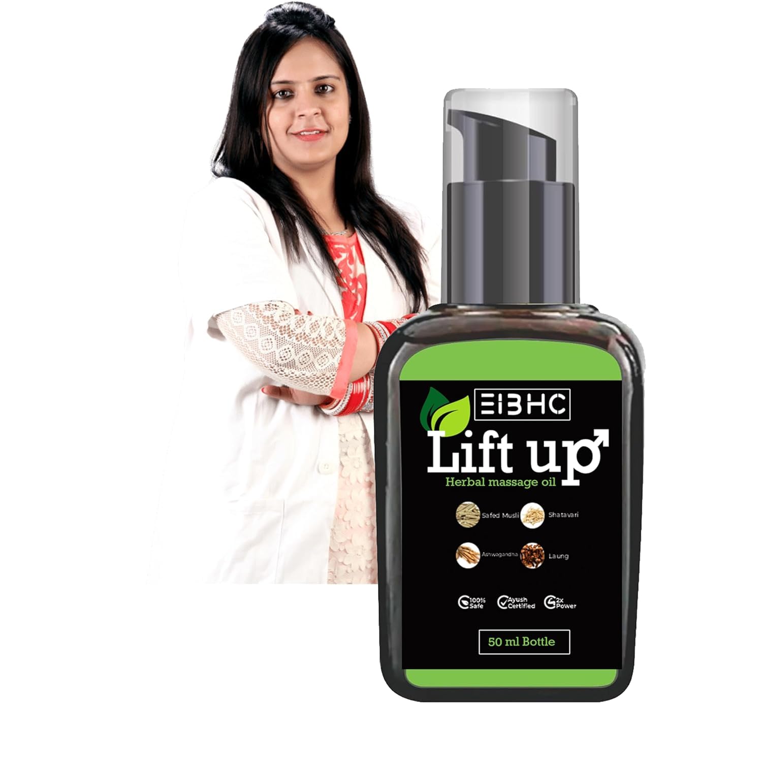 Lift Up Massage Oil for Men 50 ml, with Pure and Natural Ingredients, No Side Effects
