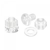 Vista 16 de uxcell Tornillos de máquina Phillips de plástico M6 x 0.472 in con tuercas y arandelas planas, pernos de máquina de cabeza plana de PC