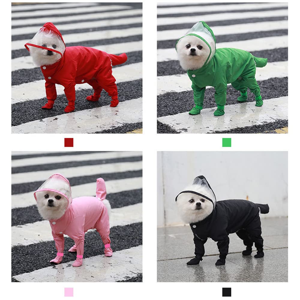 Chubasquero para Perros, Impermeable de una Pieza for Perros, Impermeable, Cobertura Completa, for pequeños, Disfraz, Mono for Cachorros, Abrigo for Mascotas(Red,XL)