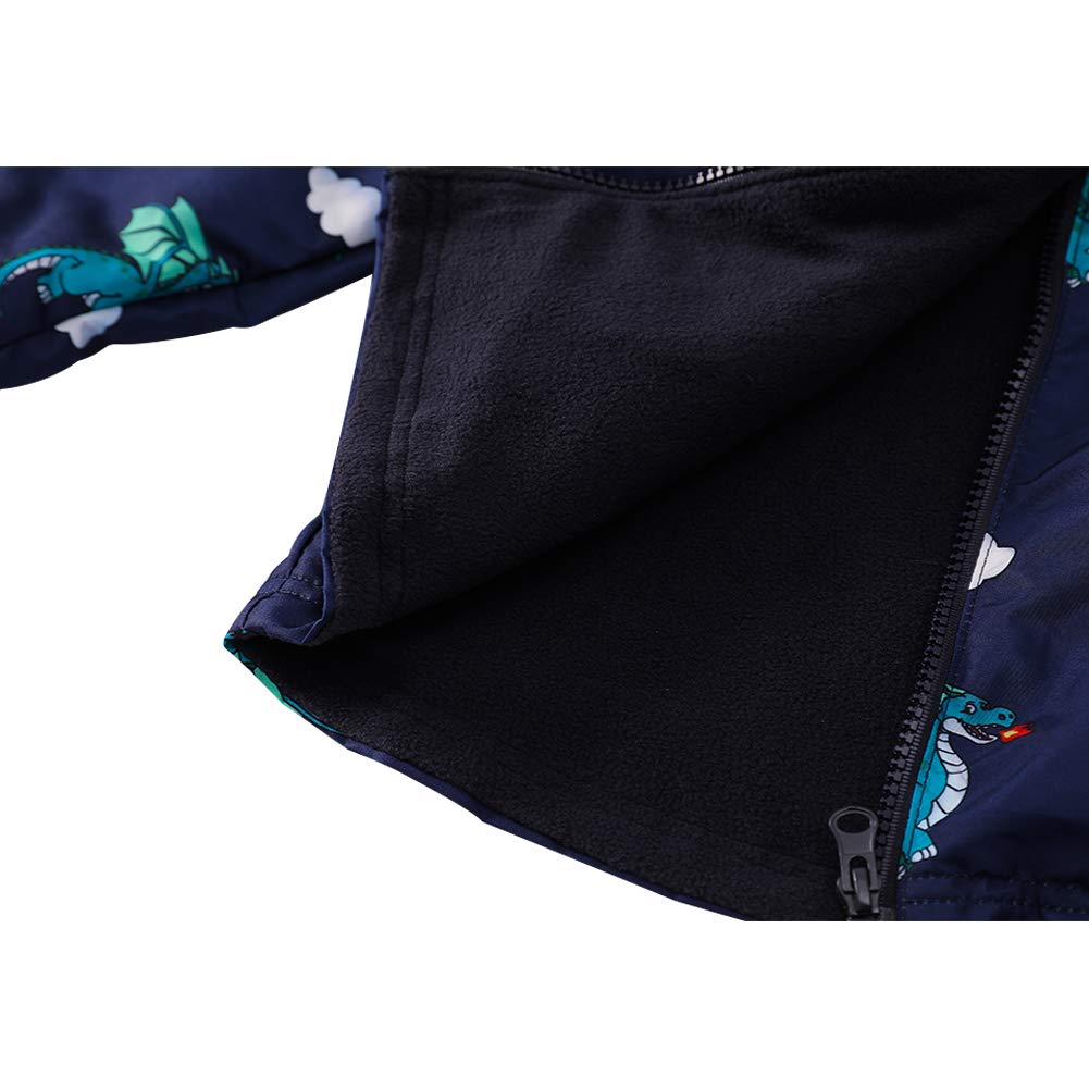 LZH Bambini Impermeabile Ragazzi Giacca con Cappuccio Dinosauro Cappotto + Pantaloni Set
