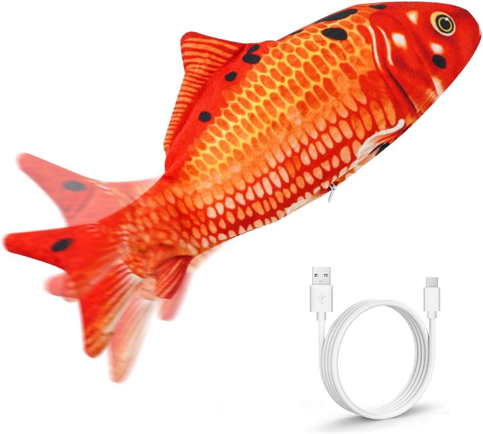 ATOPCARE Flopping Fish Cat Toy Moving Cat Kicker Fish Toy,Realistic Floppy Fish