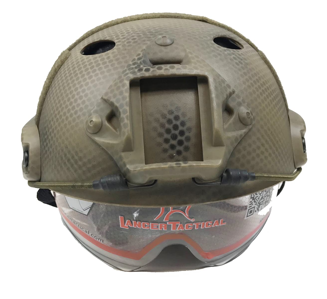 Lancer Tactical CA-740N, FAST Helmet PJ Type with Google (BASIC VERSION w/VISOR) DE CUSTOM, Dark Earth